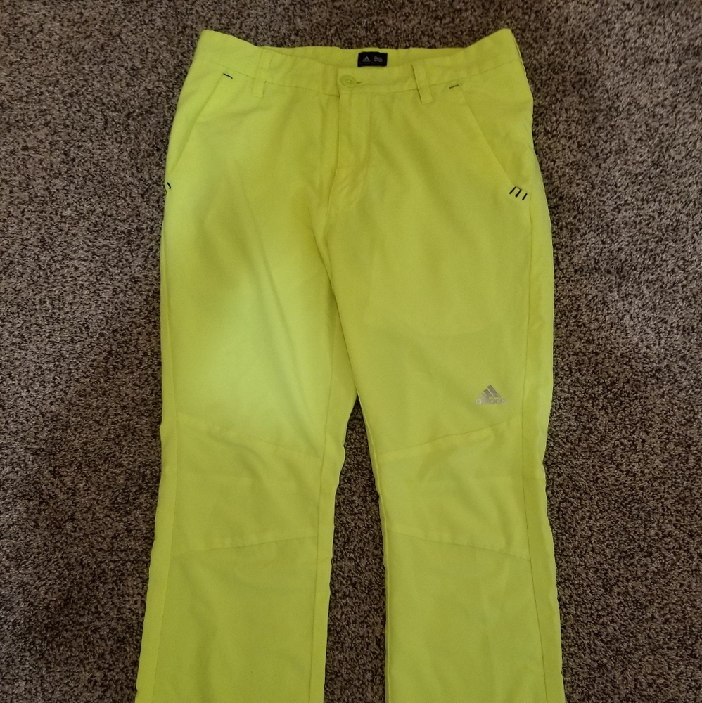 Addidas golf pants size small neon yellow